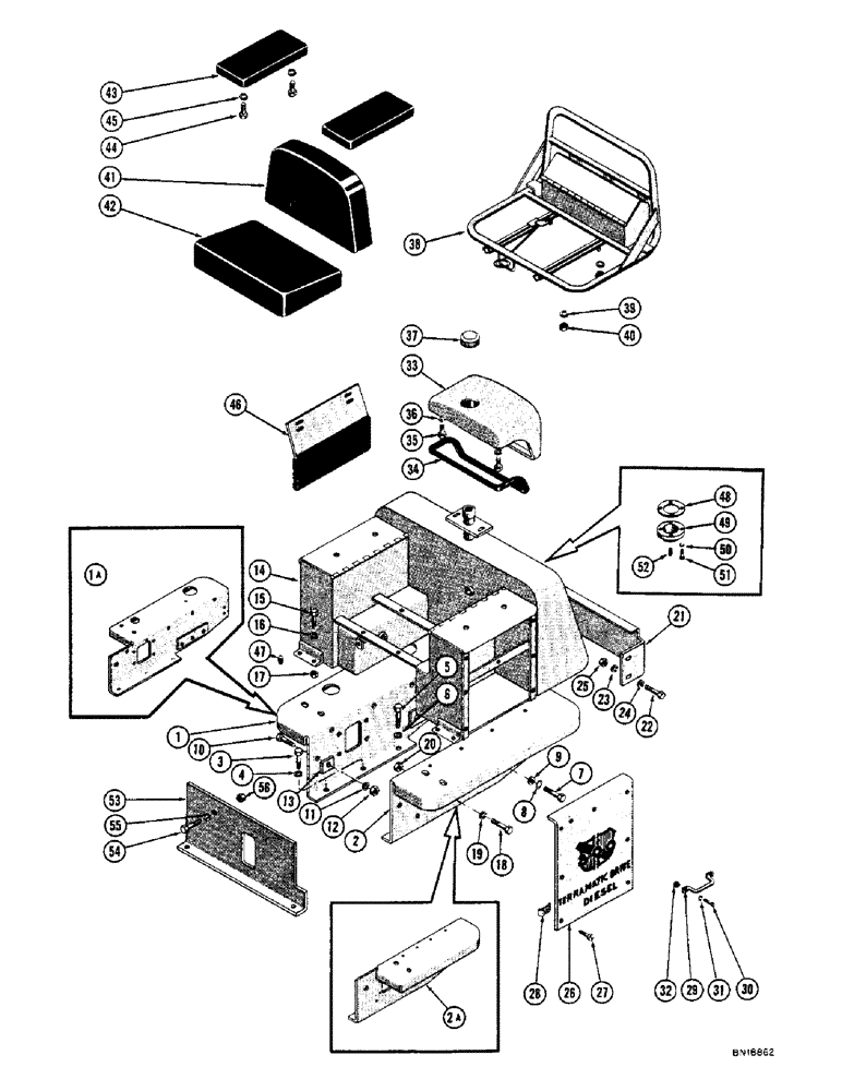 Схема запчастей Case 800 - (142) - FENDERS, FUEL TANK, SEAT, AND CUSHIONS (05) - UPPERSTRUCTURE CHASSIS