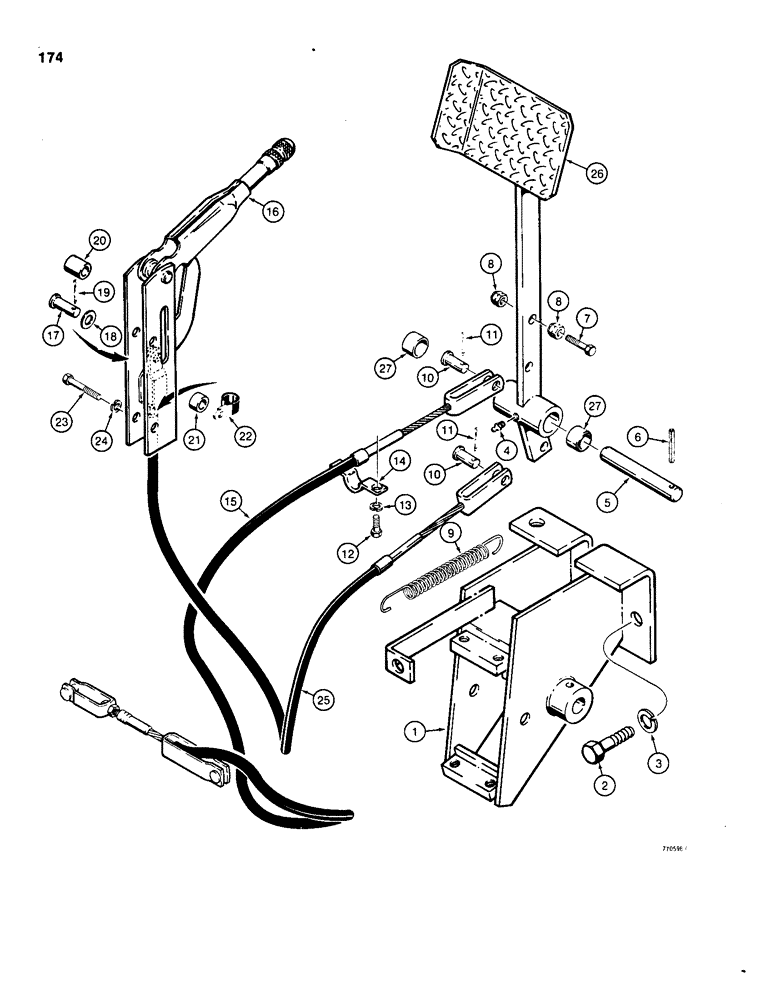 Схема запчастей Case 855C - (174) - MANUAL BRAKES (04) - UNDERCARRIAGE