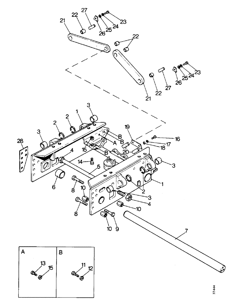 Схема запчастей Case 850 - (G02-1) - MAIN FRAME AND GUIDE LEVERS (05) - UPPERSTRUCTURE CHASSIS