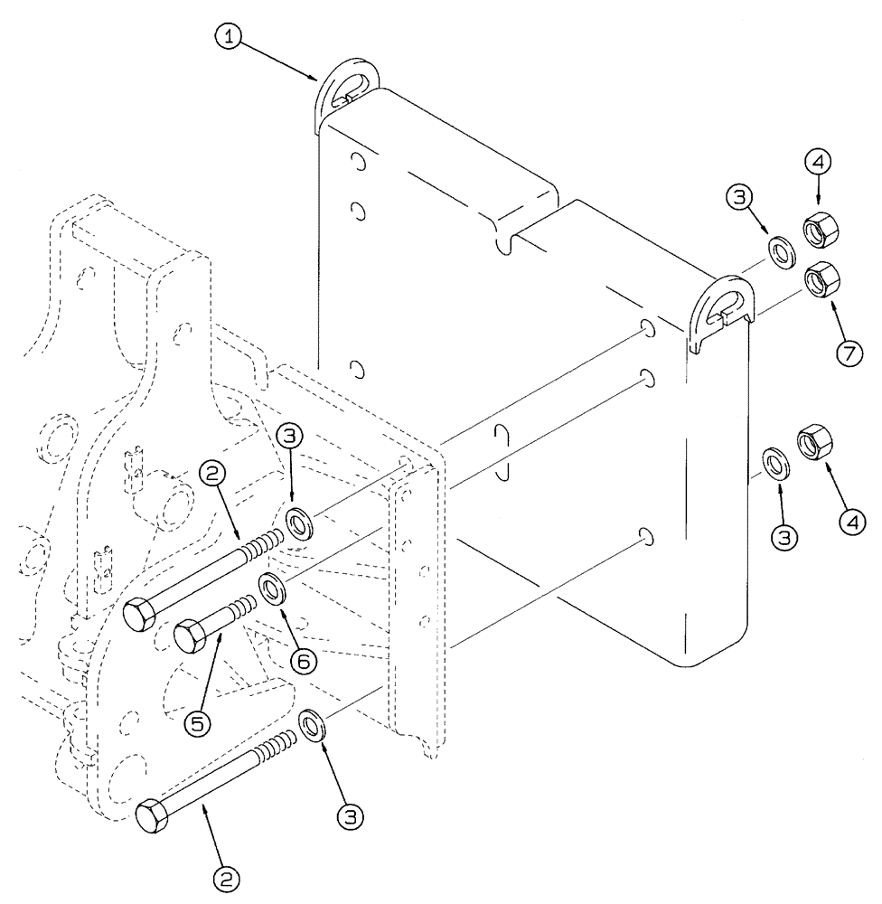 Схема запчастей Case 960 - (09-46) - PLOW ATTACHMENT ADAPTER (09) - CHASSIS