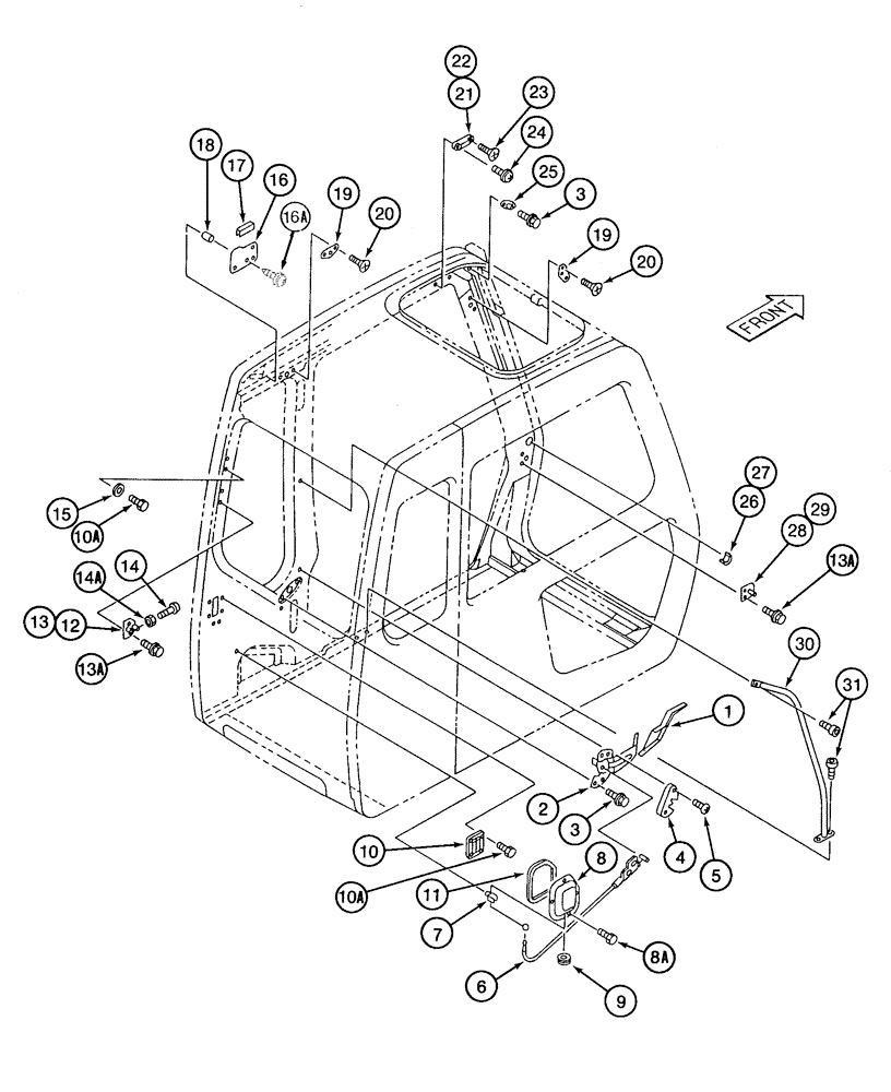 Схема запчастей Case 9050B - (9-054) - CAB MISCELLANEOUS PARTS (09) - CHASSIS