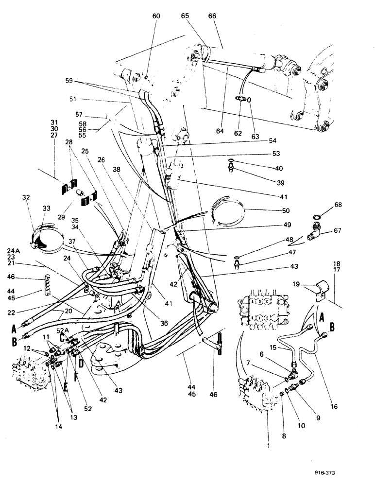 Схема запчастей Case 580F - (206) - BACKHOE, HYDRAULIC CYLINDERS (35) - HYDRAULIC SYSTEMS