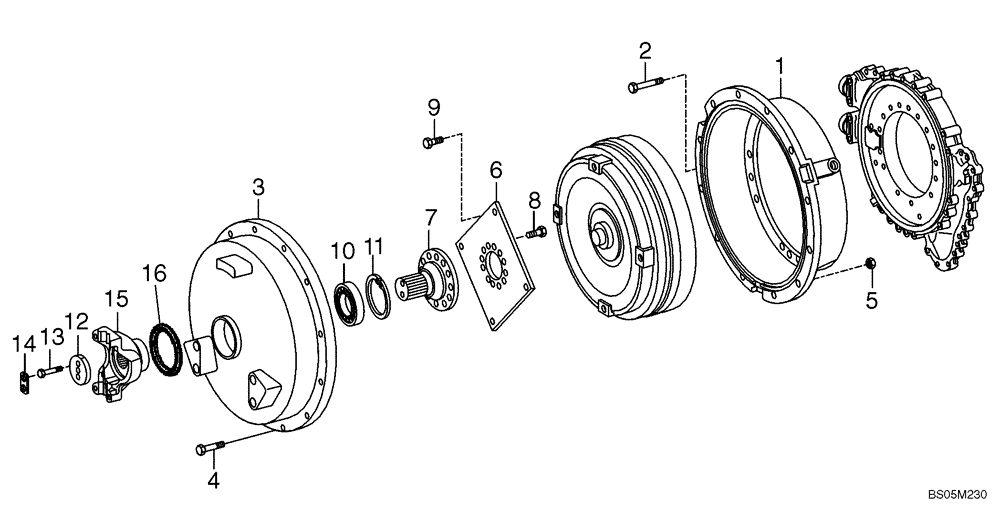Схема запчастей Case 325 - (1.211/1[03]) - TRANSMISSION - COMPONENTS (03) - Converter / Transmission