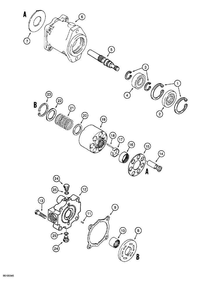 Схема запчастей Case 760 - (08-112) - TRENCHER DRIVE MOTOR - H673186, TRENCHERS WITH SINGLE (EXTERNAL) BOOM LIFT CYLINDER (35) - HYDRAULIC SYSTEMS