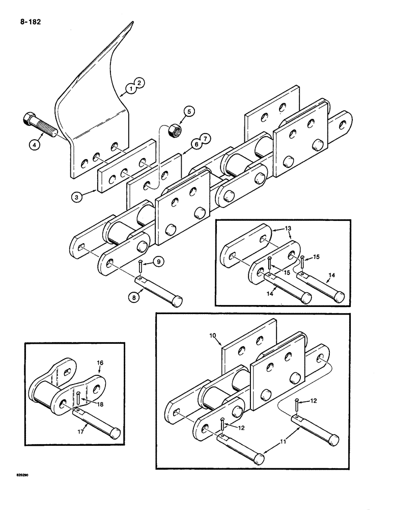 Схема запчастей Case CASE - (9-182) - DIGGING TEETH AND CHAIN (09) - CHASSIS