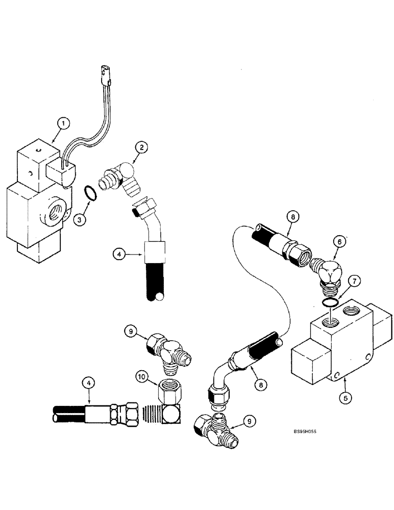 Схема запчастей Case 821B - (8-88) - RIDE CONTROL HYDRAULIC CIRCUIT, MASTER AND DIRECTIONAL VALVES TO LIFT TUBES (08) - HYDRAULICS