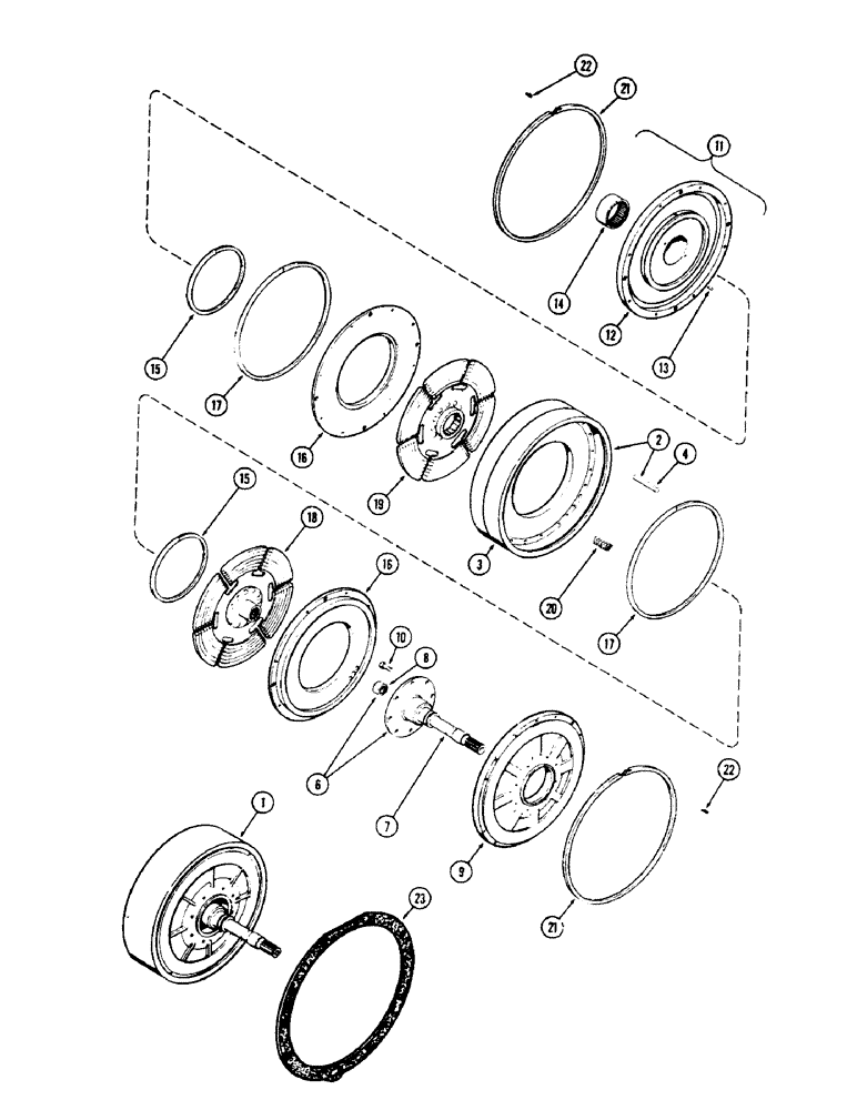 Схема запчастей Case 500 - (083A) - L30700 FORWARD AND REVERSE CLUTCH (03) - TRANSMISSION