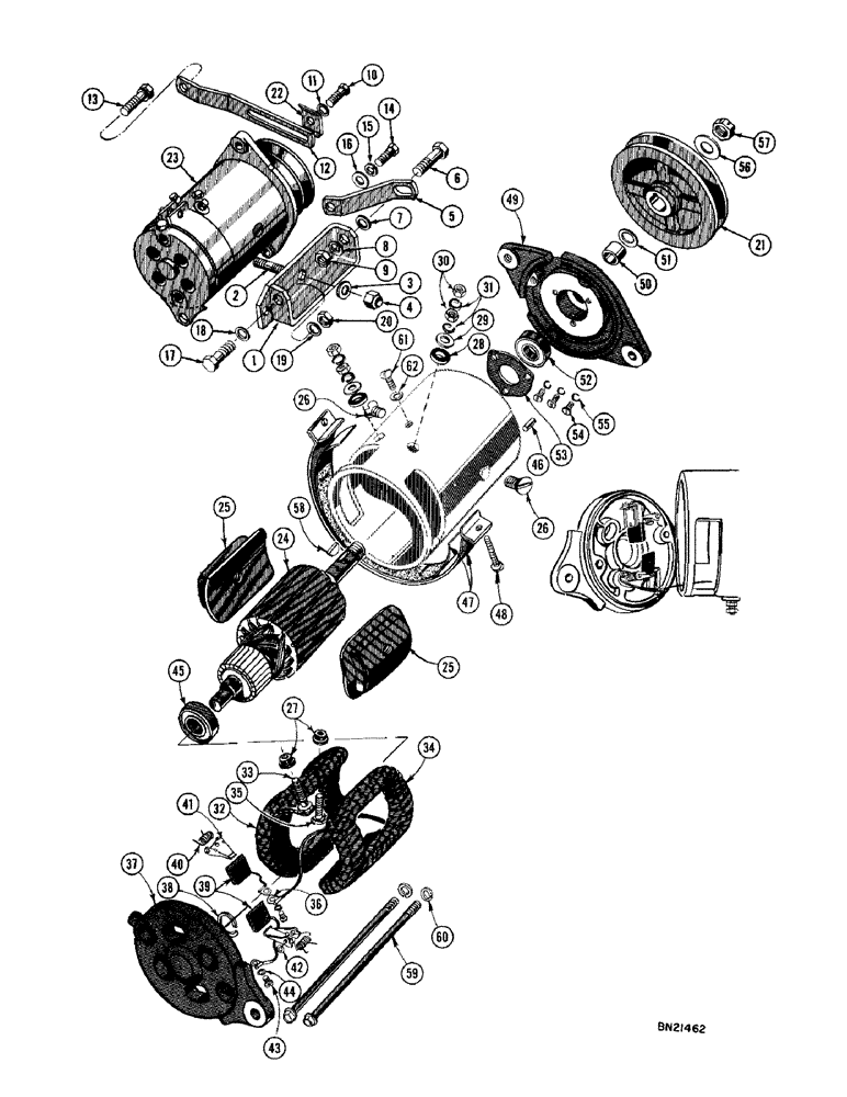 Схема запчастей Case 1000D - (074) - R21373 GENERATOR AND MOUNTING PARTS (06) - ELECTRICAL SYSTEMS