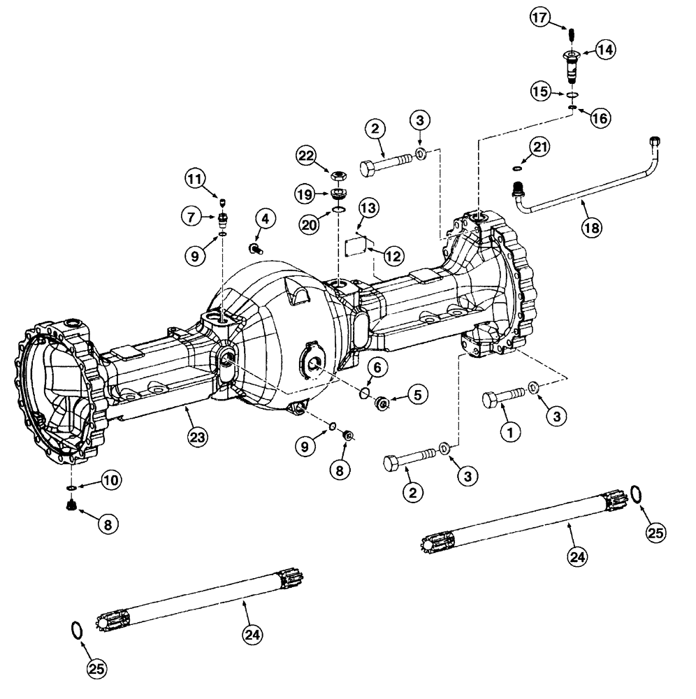 Схема запчастей Case 821C - (06-34) - AXLE, REAR HOUSING JEE0123403- (06) - POWER TRAIN