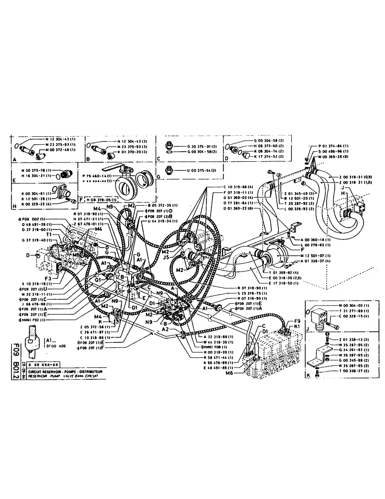 Схема запчастей Case 160CK - (100) - RESERVOIR - PUMP - VALVE BANK CIRCUIT (07) - HYDRAULIC SYSTEM