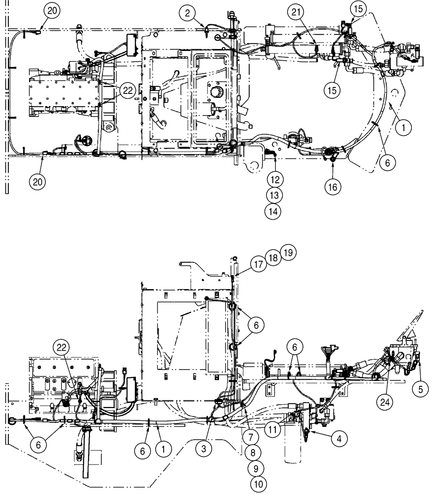 Схема запчастей Case 521D - (04-16) - HARNESS, REAR CHASSIS (04) - ELECTRICAL SYSTEMS