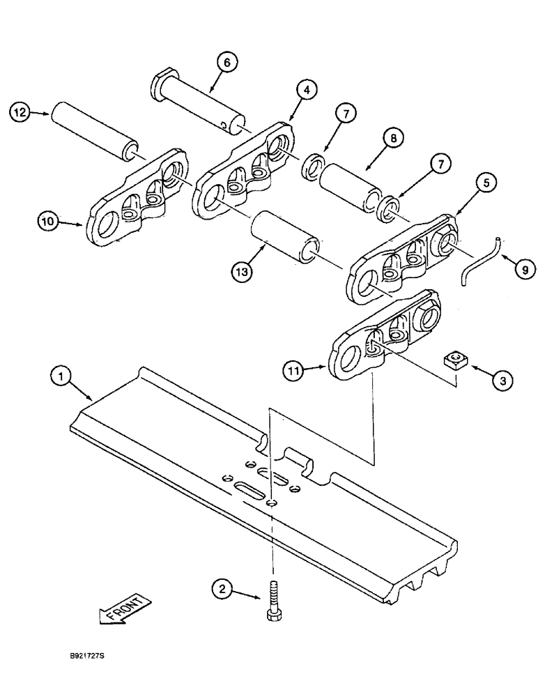 Схема запчастей Case 9010 - (5-04) - TRACK CHAIN AND SHOES (11) - TRACKS/STEERING