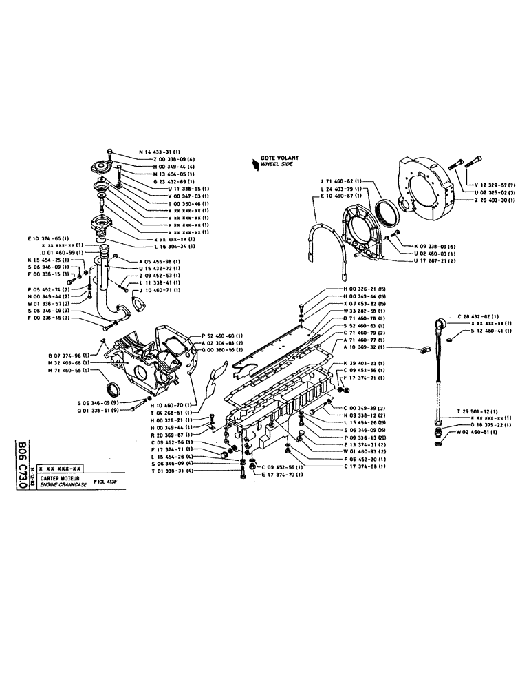 Схема запчастей Case 220 - (059) - ENGINE CRANKCASE (01) - ENGINE