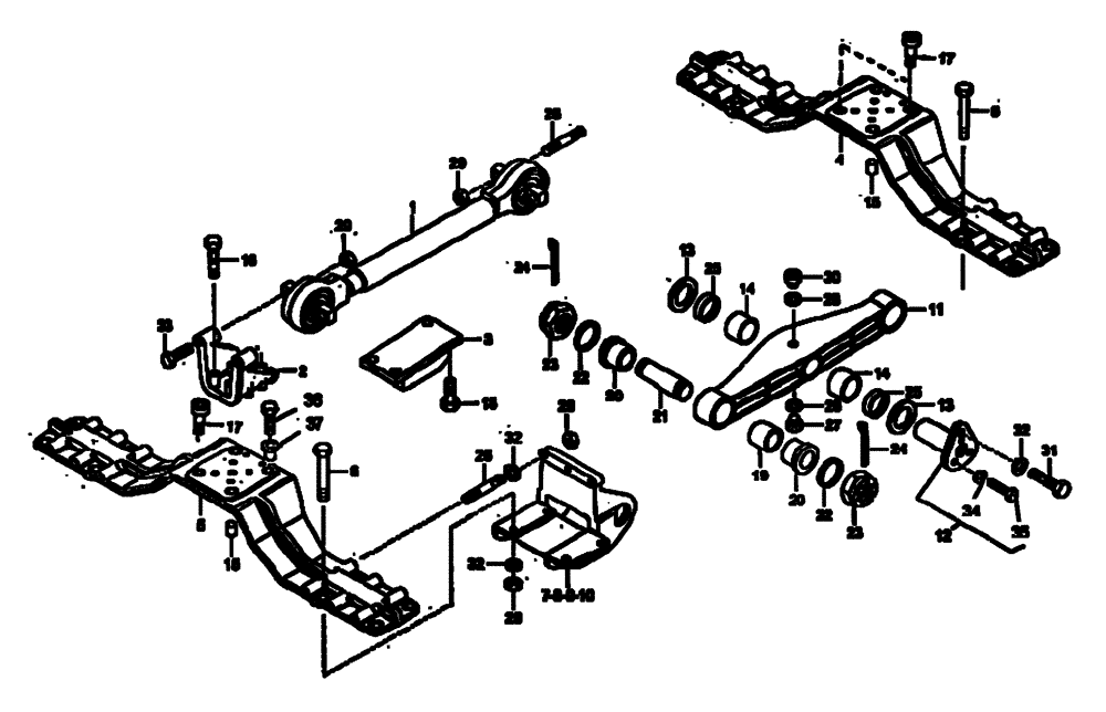 Схема запчастей Case 325 - (2.358A[02]) - REAR SUSPENSION (87442798) (11) - AXLES/WHEELS