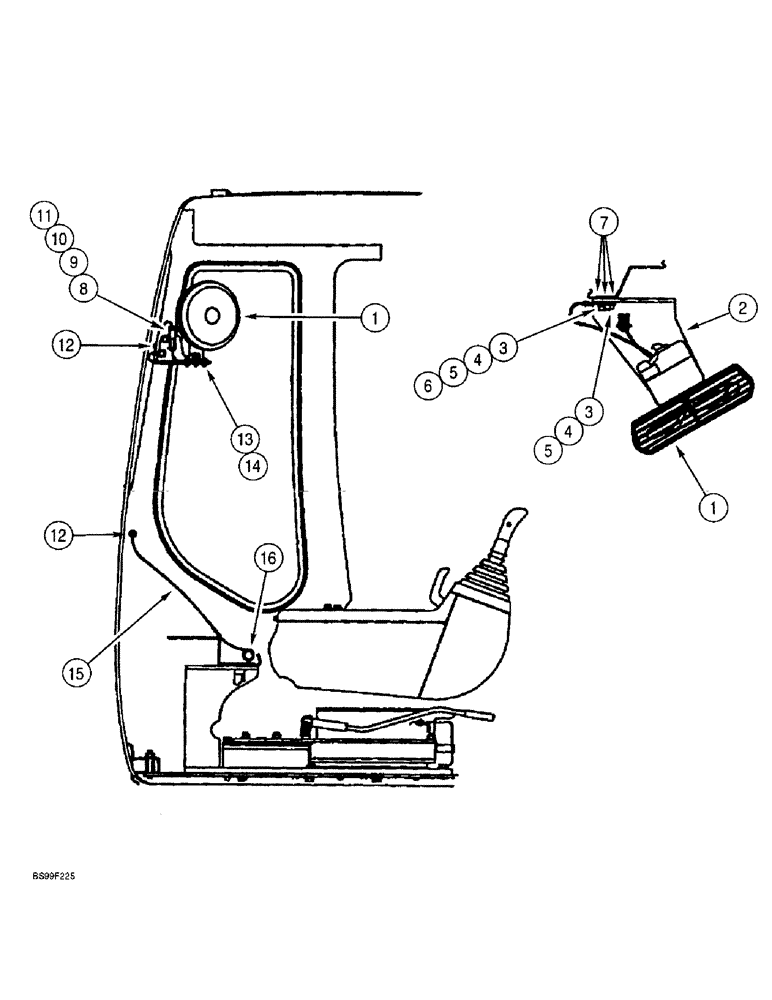 Схема запчастей Case 9060B - (4-25A) - CAB FAN AND MOUNTING, P.I.N. EAC0601040 AND AFTER (04) - ELECTRICAL SYSTEMS