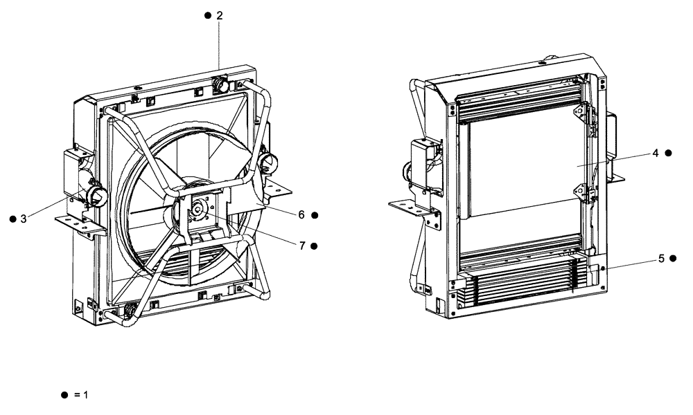 Схема запчастей Case 340 - (04B00000033[001]) - RADIATOR (10) - ENGINE