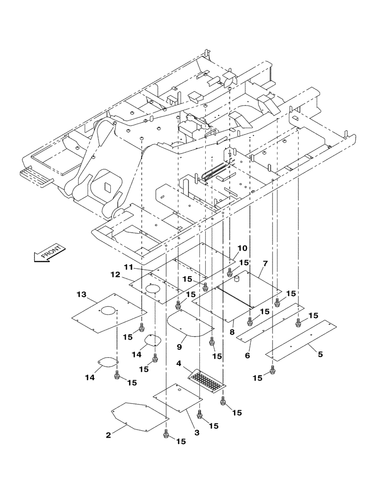 Схема запчастей Case CX350 - (09-007-00[01]) - LOWER LOCK - UPPERSTRUCTURE CHASSIS (09) - CHASSIS