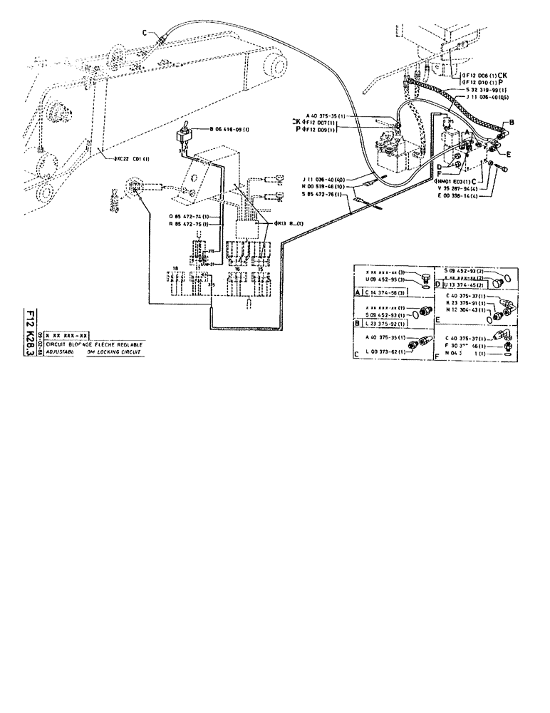 Схема запчастей Case 90BCL - (219) - ADJUSTABLE BOOM LOCKING CIRCUIT (07) - HYDRAULIC SYSTEM