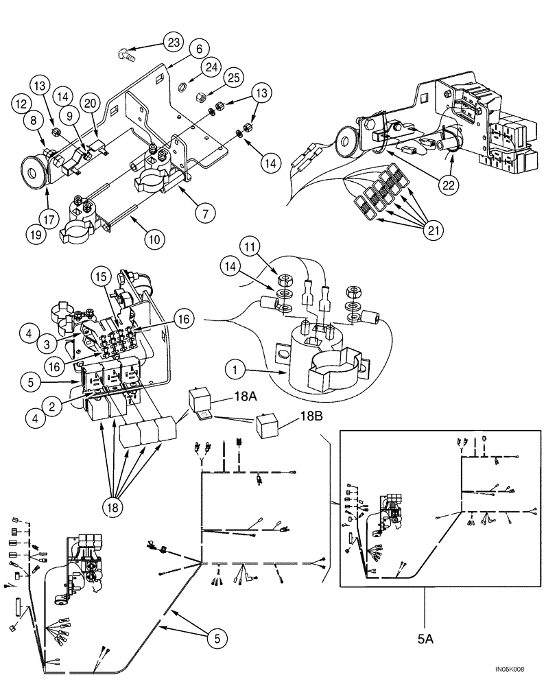 Схема запчастей Case 1150H_IND - (04-08) - FUSE AND RELAY - MOUNTING (04) - ELECTRICAL SYSTEMS