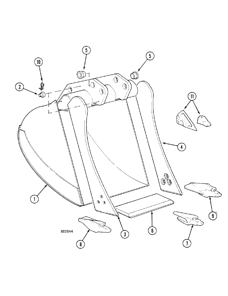 Схема запчастей Case 688C - (9G-02) - BACKHOE BUCKET, (-XXXXX) (05.1) - UPPERSTRUCTURE CHASSIS/ATTACHMENTS