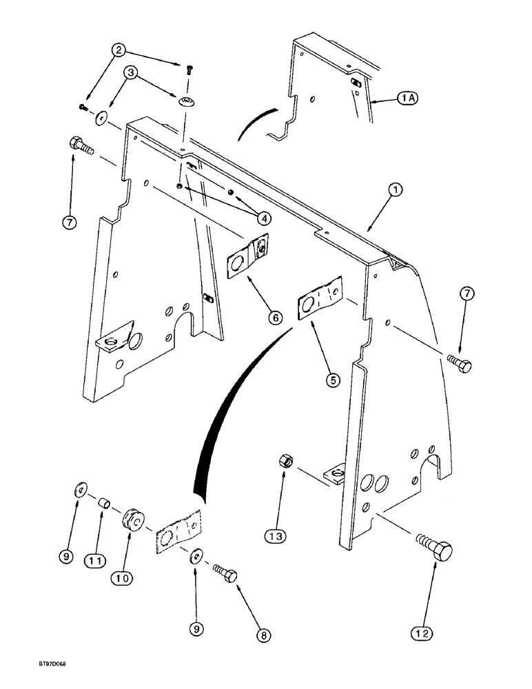 Схема запчастей Case 580L - (9-082) - RADIATOR WRAPPER (09) - CHASSIS/ATTACHMENTS