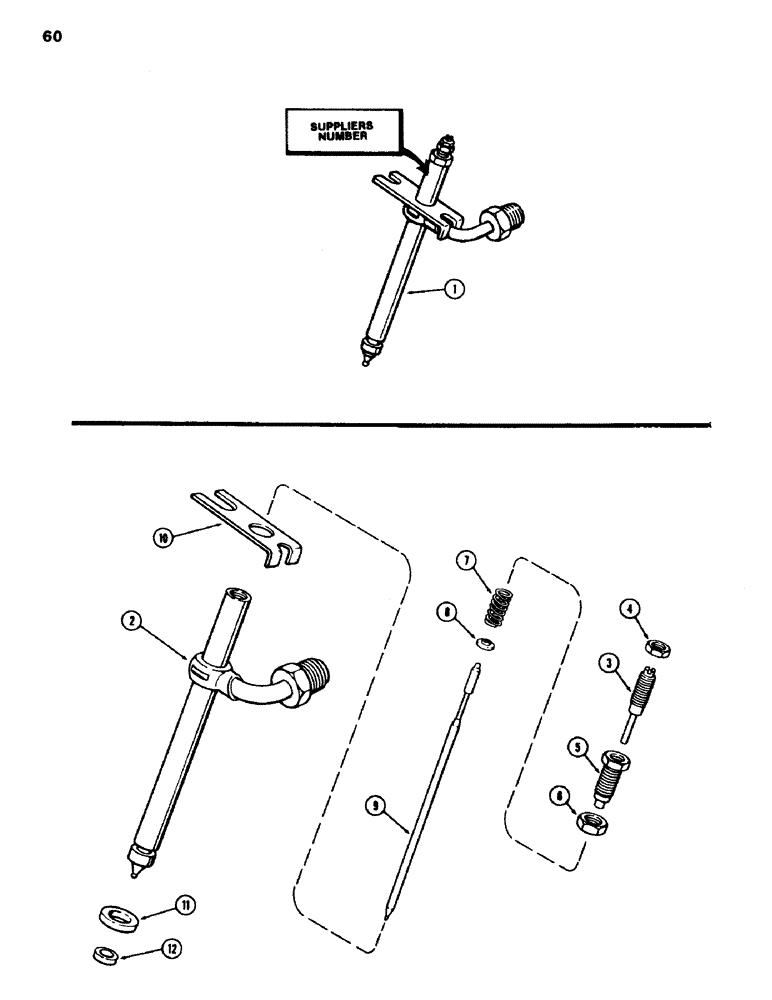 Схема запчастей Case 580C - (060) - INJECTOR NOZZLES (03) - FUEL SYSTEM