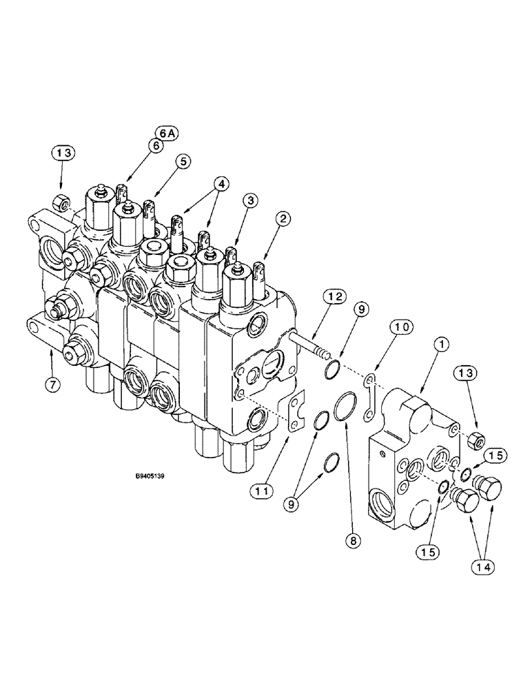 Схема запчастей Case 580L - (8-087A) - BACKHOE CONTROL VALVES, MODELS W/ EXTENDABLE DIPPER, AND W/O AUXILIARY HYDRAULICS (08) - HYDRAULICS