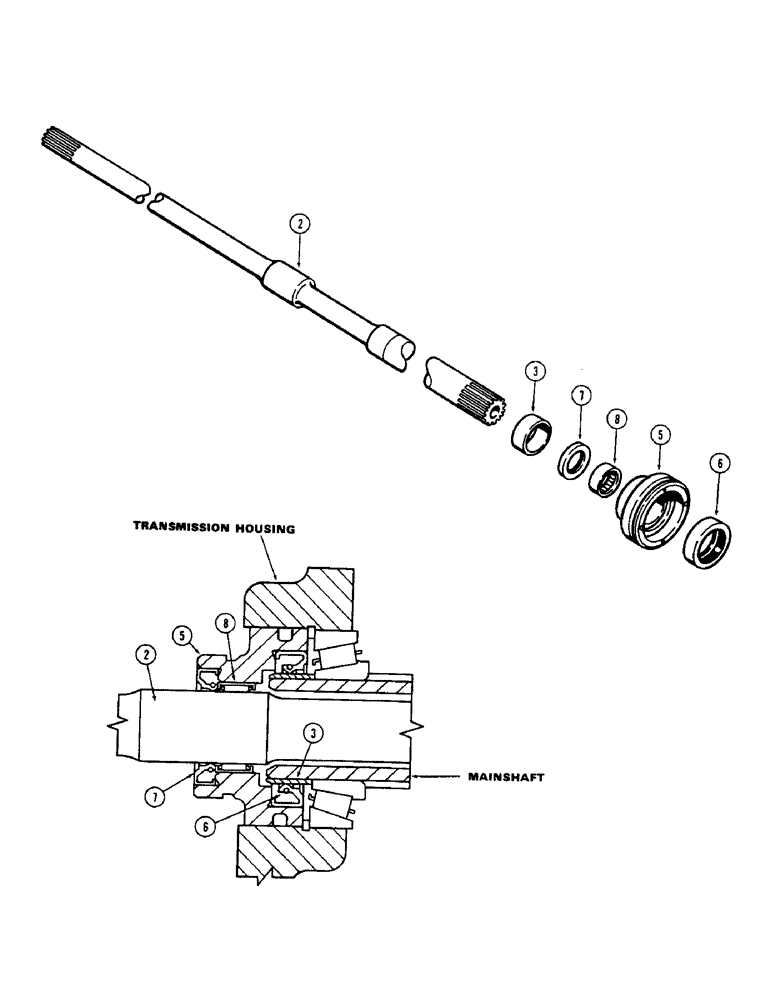 Схема запчастей Case 580 - (159A) - A43045 P.T.O. SHAFT AND HOUSING KIT (27) - REAR AXLE SYSTEM