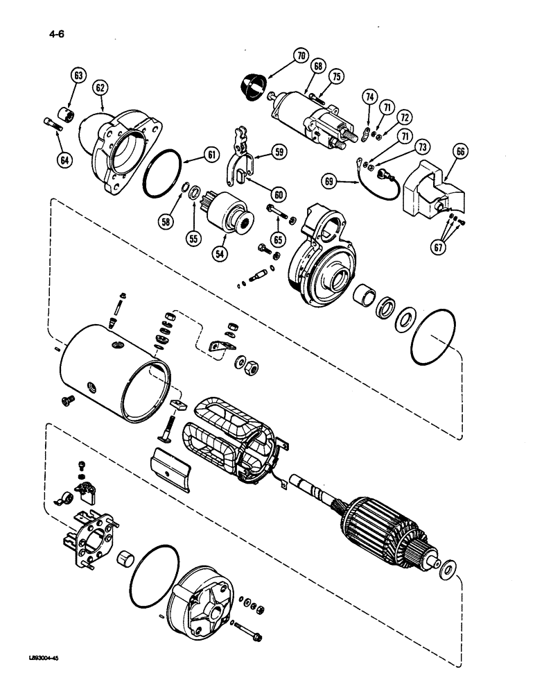 Схема запчастей Case 1187C - (4-06) - STARTER ASSMBLY (04) - ELECTRICAL SYSTEMS