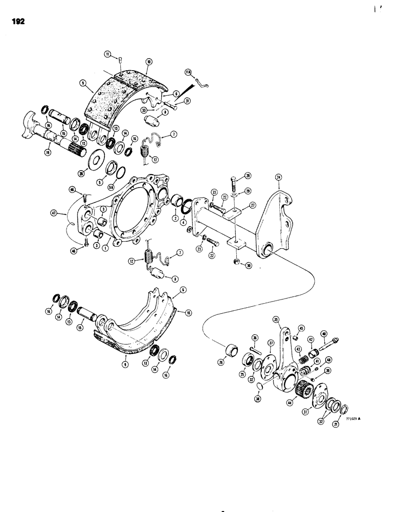 Схема запчастей Case 680G - (192) - L101297 REAR AXLE, REAR BRAKES AND ADJUSTERS, USED ON TRACTOR S/N 9131807 AND AFTER (06) - POWER TRAIN