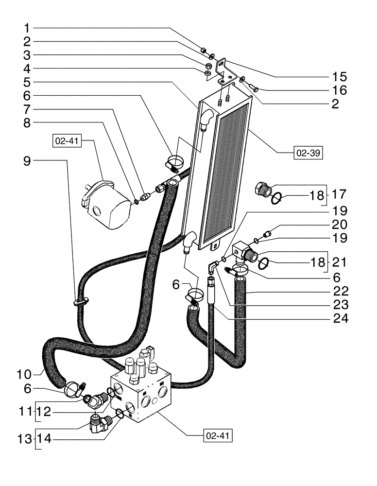 Схема запчастей Case 885B AWD - (02-40[01]) - FAN DRIVE REVERSER SYSTEM (02) - ENGINE