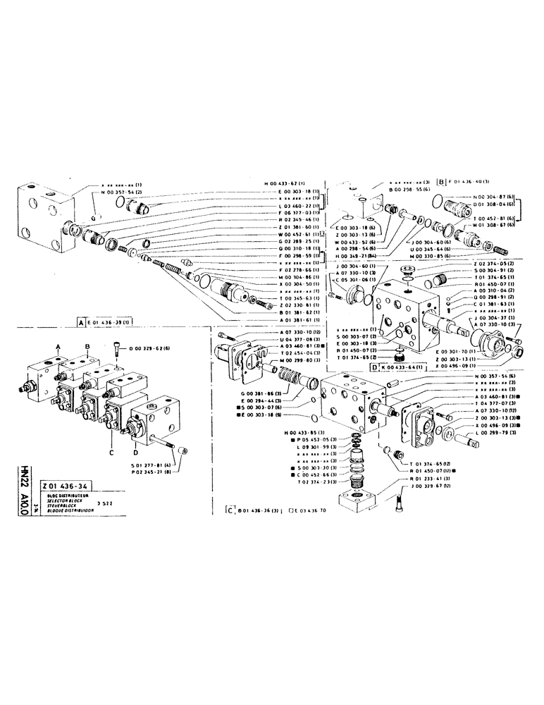 Схема запчастей Case GCK120 - (195) - SELECTOR BLOCK 
