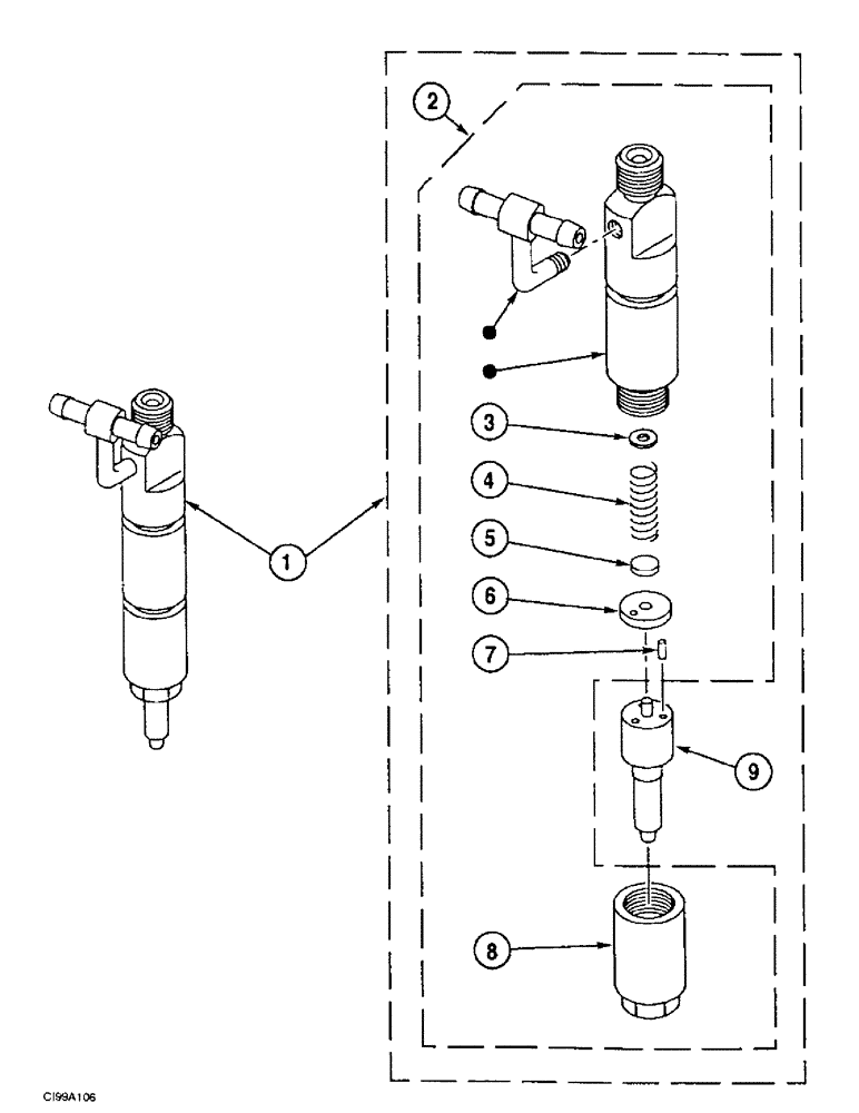 Схема запчастей Case 9007B - (3-30) - INJECTOR (03) - FUEL SYSTEM