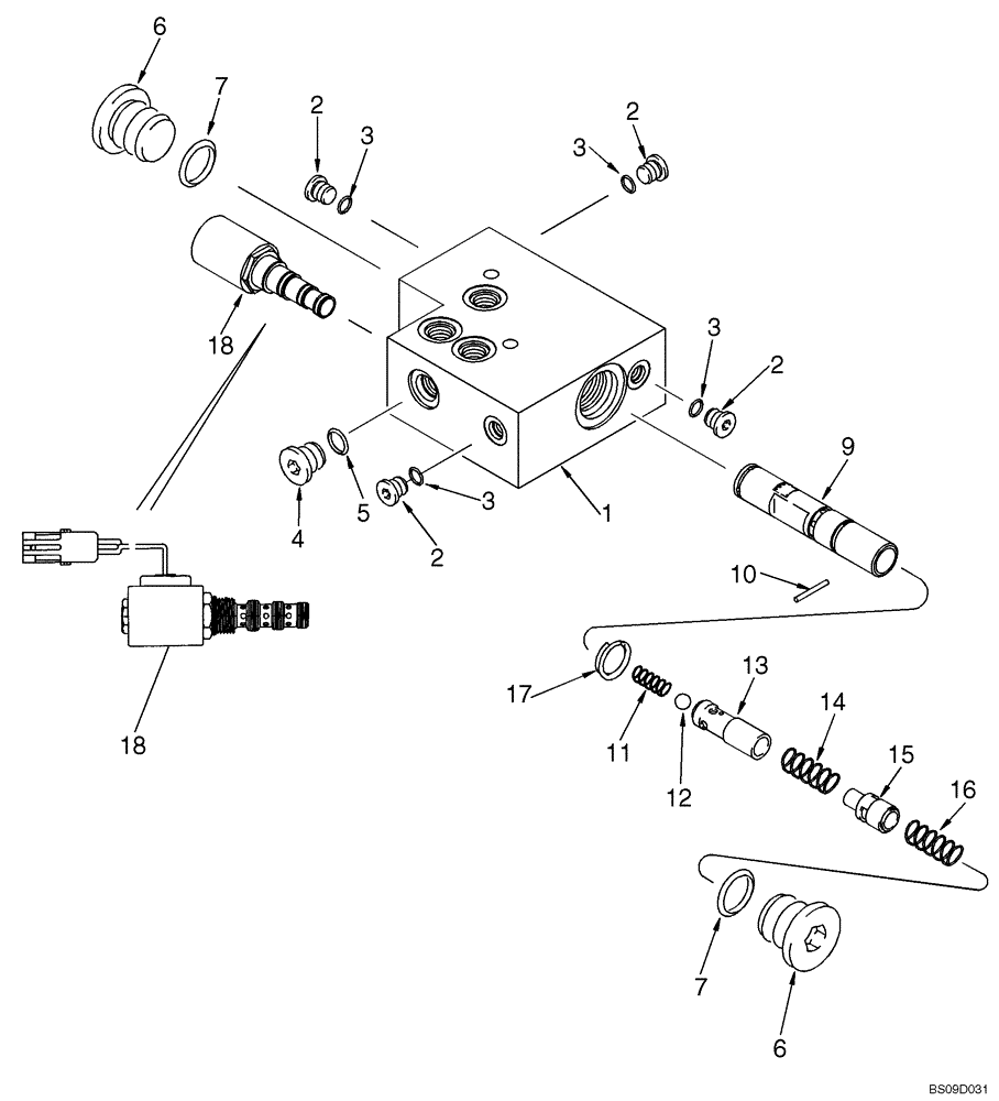 Схема запчастей Case 1150G - (6-029A) - TRANSMISSION ASSEMBLY, HIGH/LOW RANGE VALVE (03) - TRANSMISSION