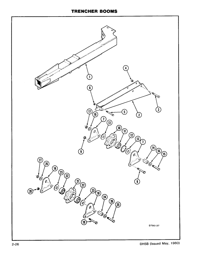 Схема запчастей Case DH5 - (2-26) - TRENCHER BOOMS (89) - TOOLS