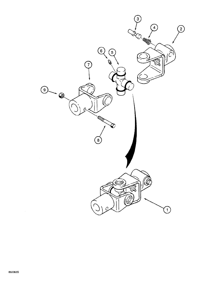 Схема запчастей Case 760 - (09-114) - HYDRA-BORER ATTACHMENT UNIVERSAL JOINT (89) - TOOLS