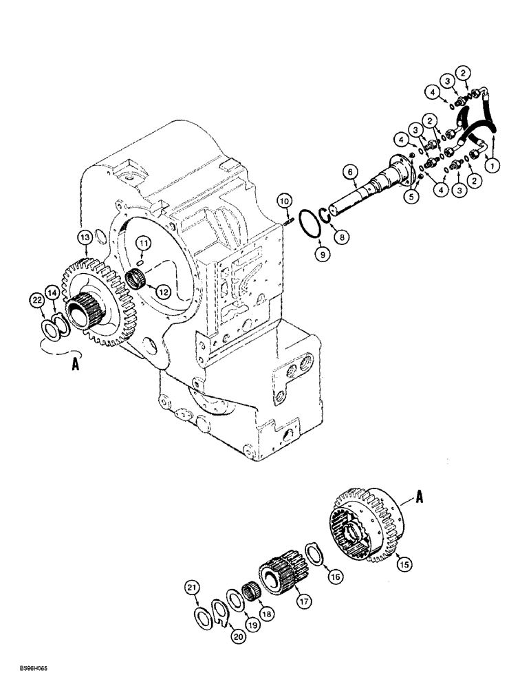 Схема запчастей Case 721B - (6-22) - TRANSMISSION ASSEMBLY, THIRD AND FOURTH CLUTCHES (06) - POWER TRAIN