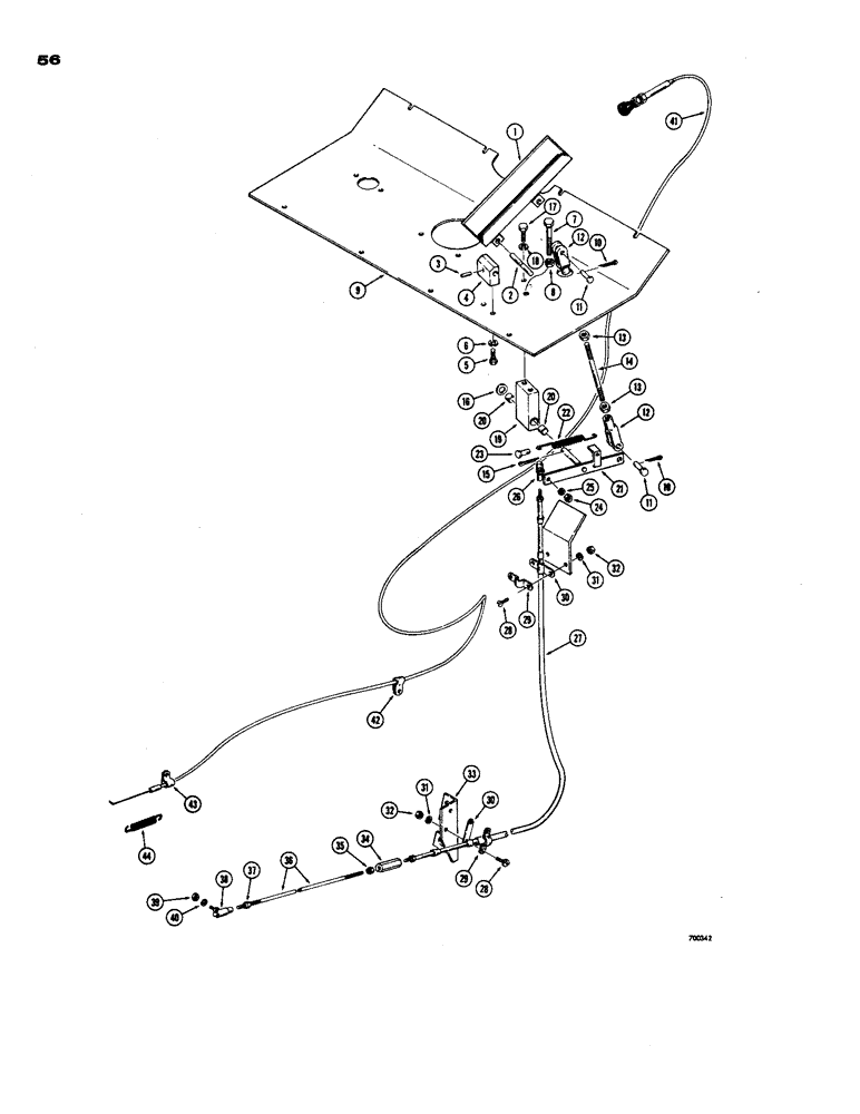 Схема запчастей Case W24 - (056) - ACCELERATOR AND LINKAGE (02) - ENGINE
