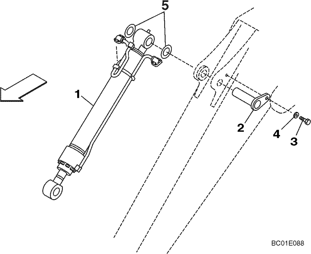 Схема запчастей Case CX460 - (09-49) - BUCKET CYLINDER - MOUNTING (09) - CHASSIS/ATTACHMENTS