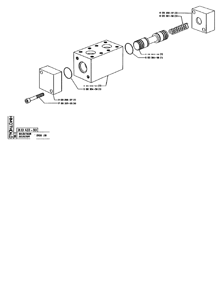 Схема запчастей Case 90BCL - (265) - SELECTOR 8V 2H20 ZB (07) - HYDRAULIC SYSTEM