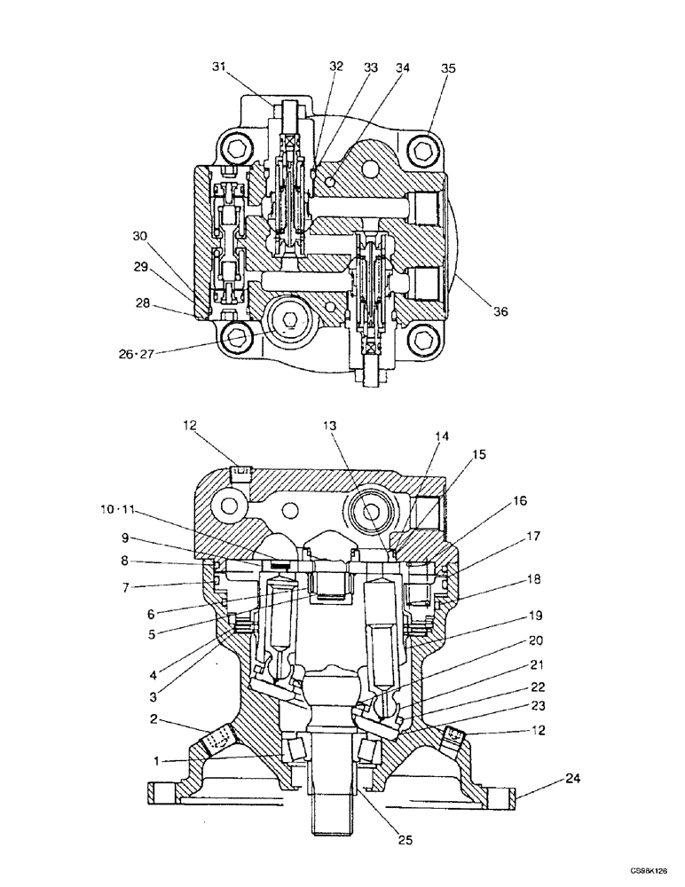 Схема запчастей Case 9007B - (8-068) - SWING HYDRAULIC MOTOR (08) - HYDRAULICS