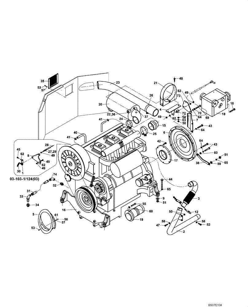 Схема запчастей Case DV204 - (02-103/4[04]) - ENGINE DEUTZ (GROUP 103/4) (02) - ENGINE