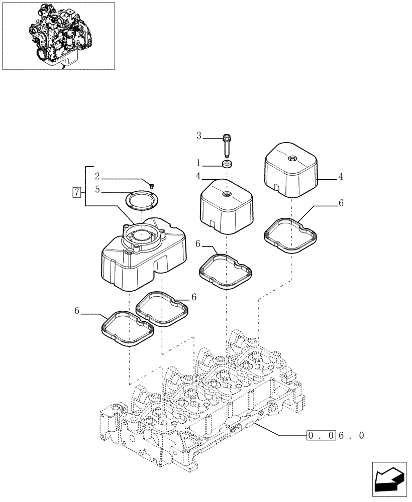 Схема запчастей Case F4DFE613G - (0.06.3[01]) - CYLINDER HEAD COVERS (504053606) 