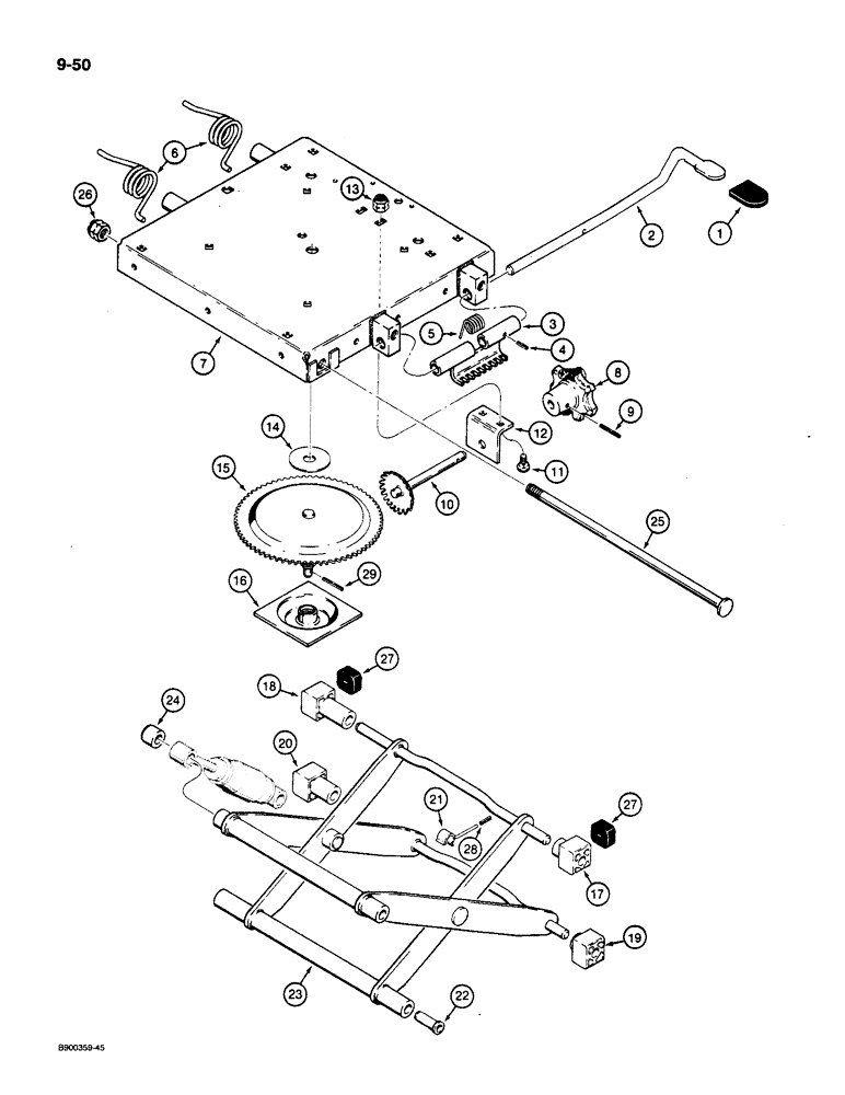 Схема запчастей Case 1085C - (9-050) - SUSPENSION SEAT (09) - CHASSIS/ATTACHMENTS