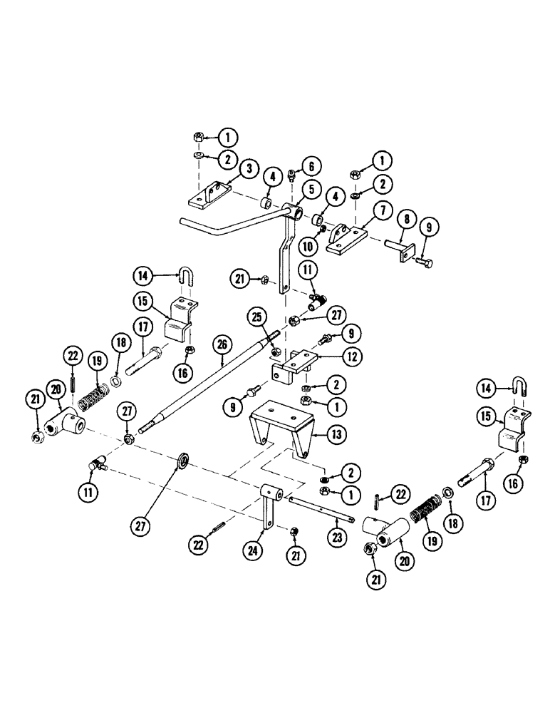 Схема запчастей Case 880 - (216) - CRAWLER DETENT CONTROL AND LINKAGE (05) - UPPERSTRUCTURE CHASSIS