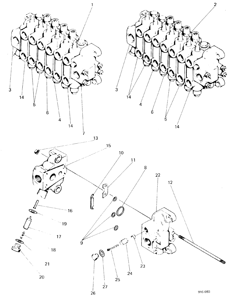 Схема запчастей Case 580F - (215A) - SIDE SHIFT BACKHOE CONTROL VALVE (35) - HYDRAULIC SYSTEMS