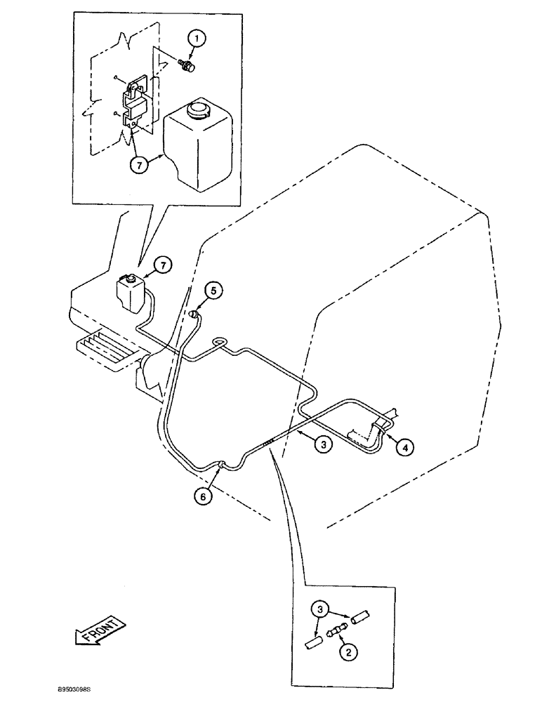 Схема запчастей Case 9060B - (4-34) - WINDSHIELD WASHER (04) - ELECTRICAL SYSTEMS