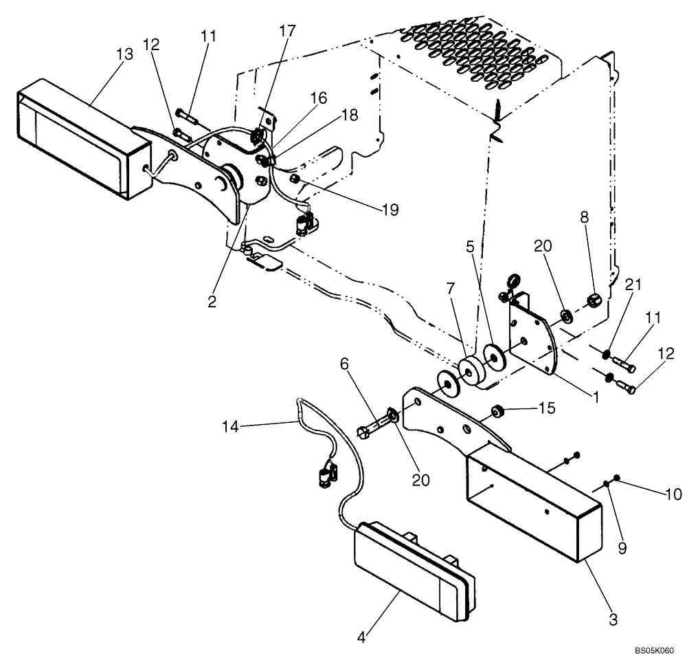 Схема запчастей Case 821C - (04-23A) - MOUNTING - LAMPS, REAR COMBINATION (04) - ELECTRICAL SYSTEMS