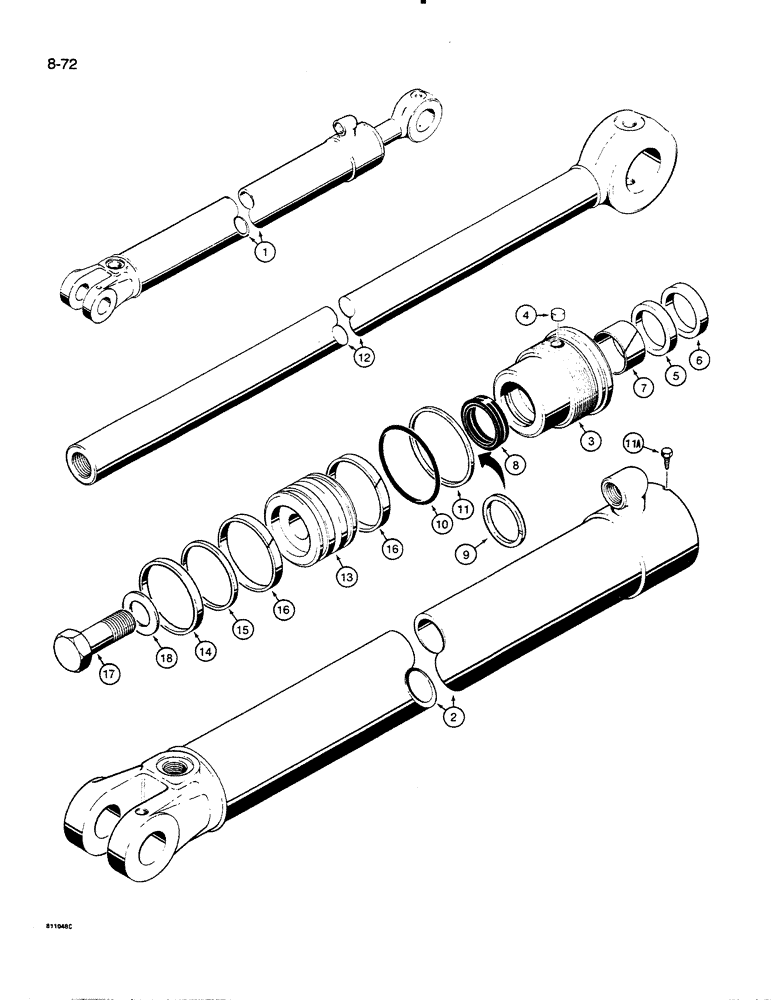 Схема запчастей Case 35C - (8-72) - G106168 BOOM CYLINDER (08) - HYDRAULICS