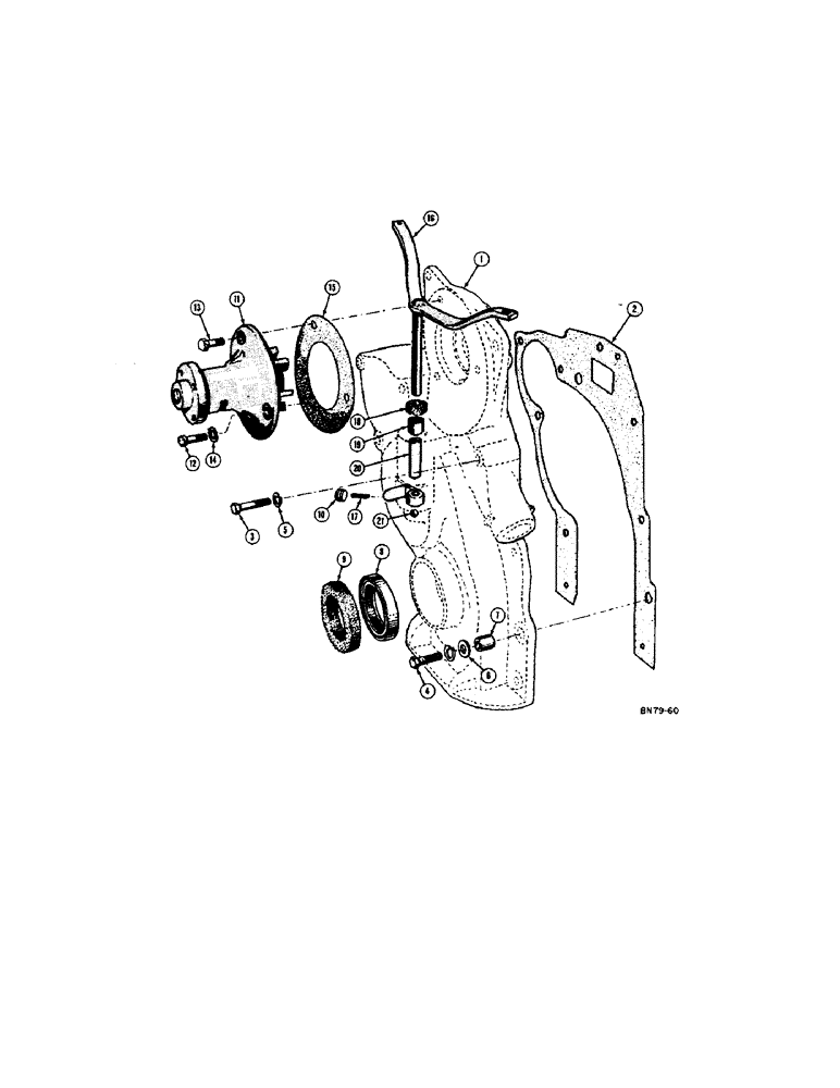 Схема запчастей Case 420B - (010) - TIMING GEAR COVER (01) - ENGINE